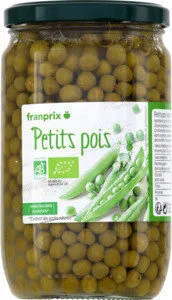 petits pois bio sans sucre ajouté