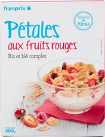 céréales riz blé complet et fruits rouges