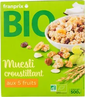 muesli croustillant aux 5 fruits bio