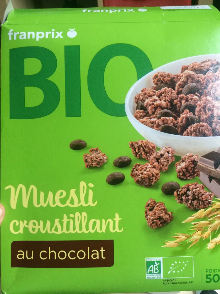 Muesli croustillant au chocolat