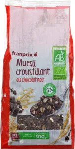 Muesli croustillant chocolat noir bio