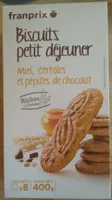 Biscuits Petit Déjeuner Miel,🍯 Céréales et Pépites de Chocolat🍫