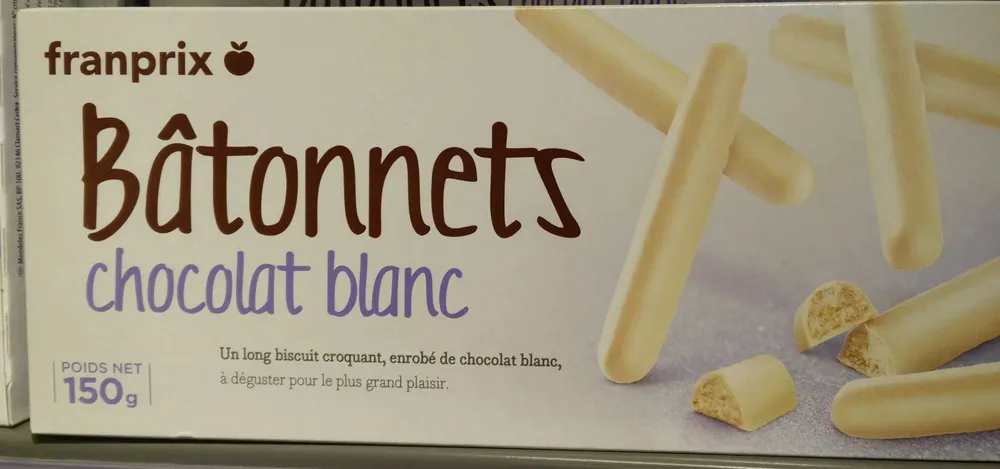 Bâtonnets chocolat blanc