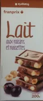 Chololat lait raisins et noisettes