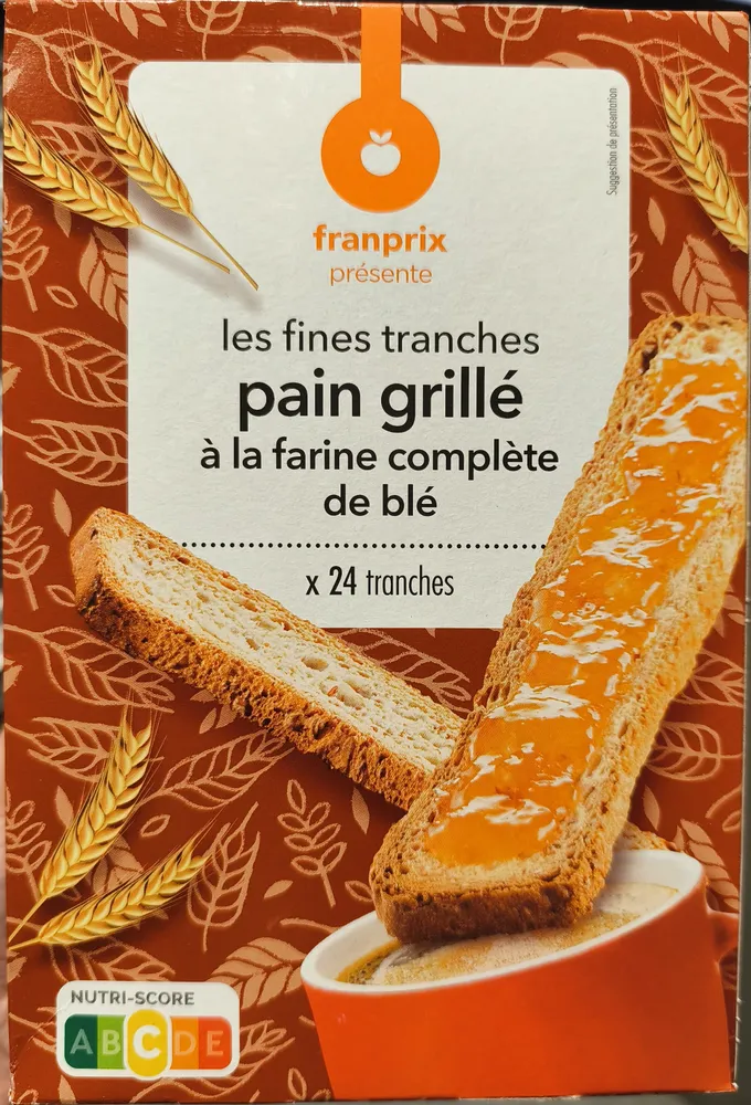 Fines Tranches  de pain grillé au blé complet