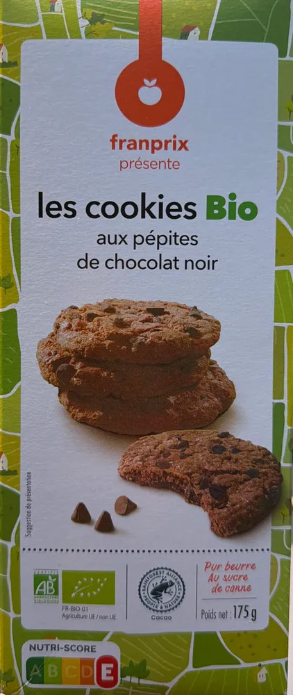 Les cookies Bio aux pépites de chocolat noir