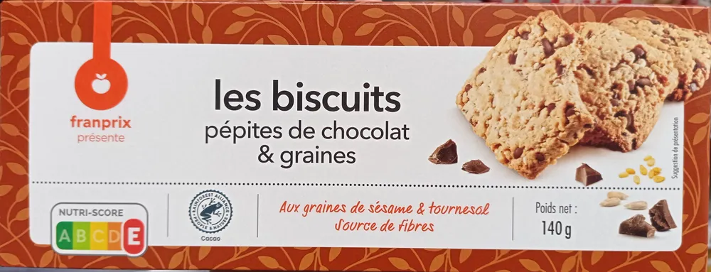 biscuits graines et pépites de chocolat