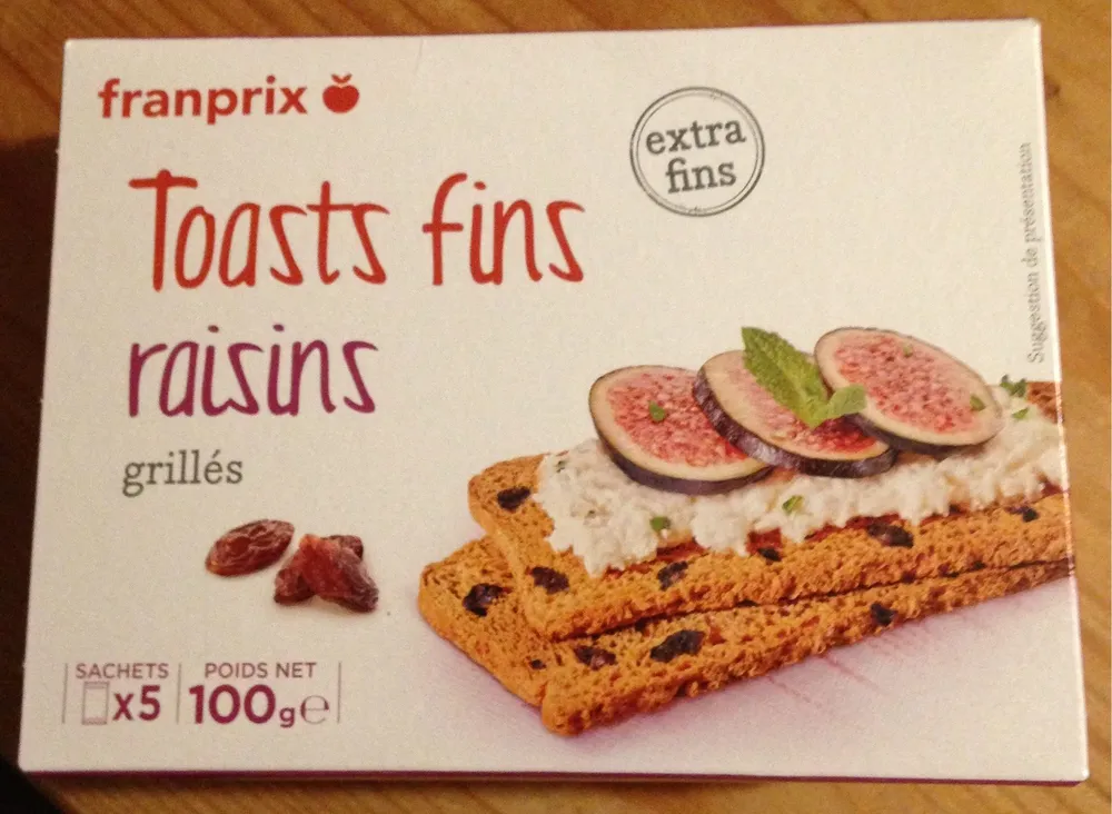 Toasts fins raisins