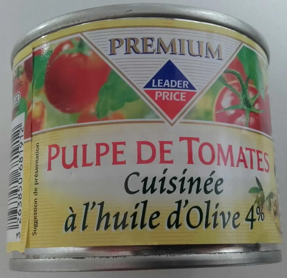 Pulpe de Tomates Cuisinée à l'Huile d'Olive 4%