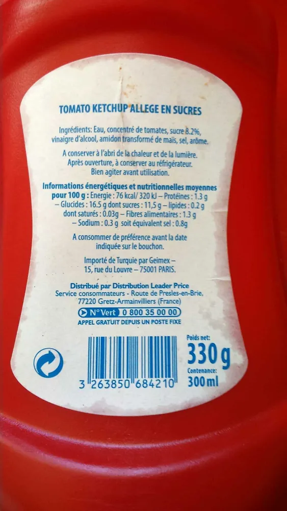 Ketchup fine ligne allégé