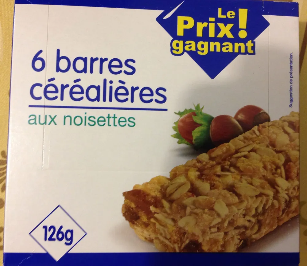 Barres céréalières aux noisettes