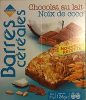 Barres cereales - chocolat au lait - noix de coco