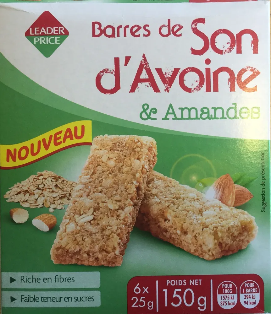 Barres de son d'avoine & amandes