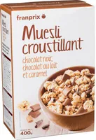 muesli croustillant 2 chocolats et caramel
