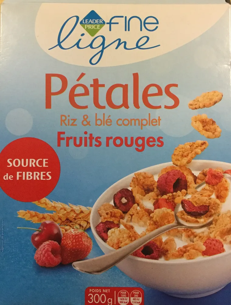 Pétales Riz et blé complet - Fruits rouges