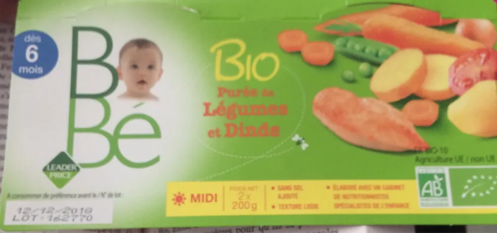 Purée de légume et dinde