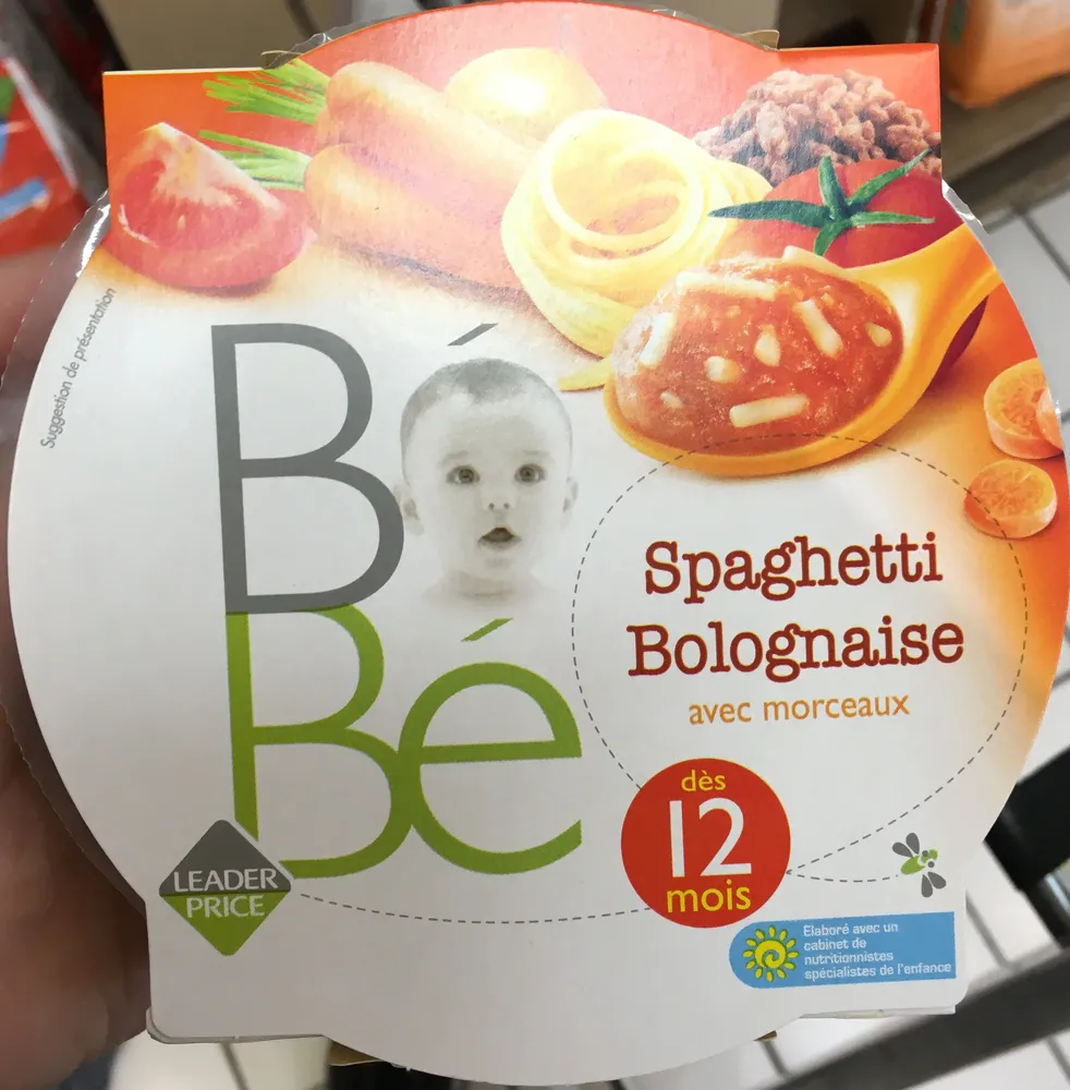 Bébé Spaghetti Bolognaise avec morceaux