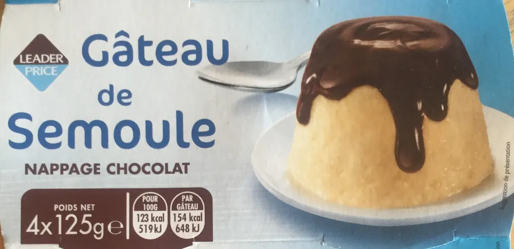Gâteau de Semoule nappage chocolat