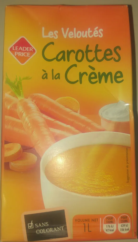 Velouté de carottes à la crème