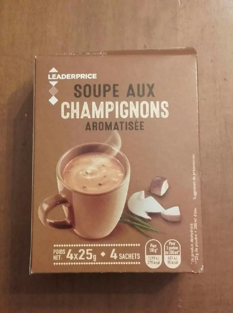 Soupe aux champignons, aromatisee
