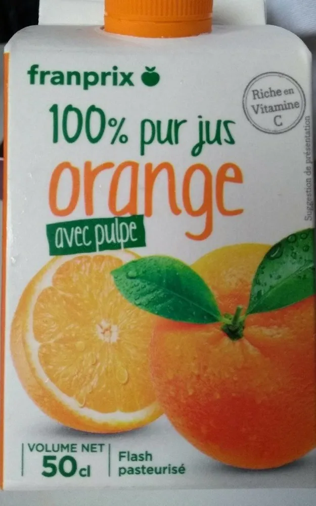 100 % pur jus Orange avec pulpe