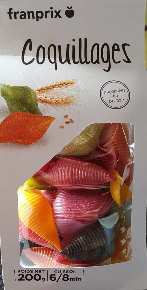 Coquillages multicolores