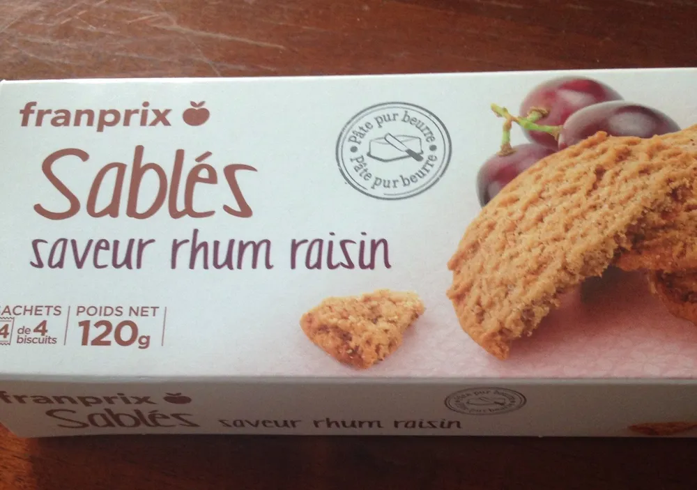Sablés saveur rhum raisin