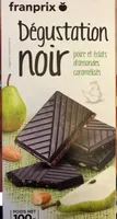 Chocolat noir dégustation  poire et éclats d'amandes caramélisés