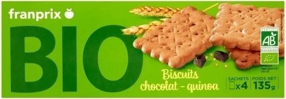 biscuits chocolat quinoa bio