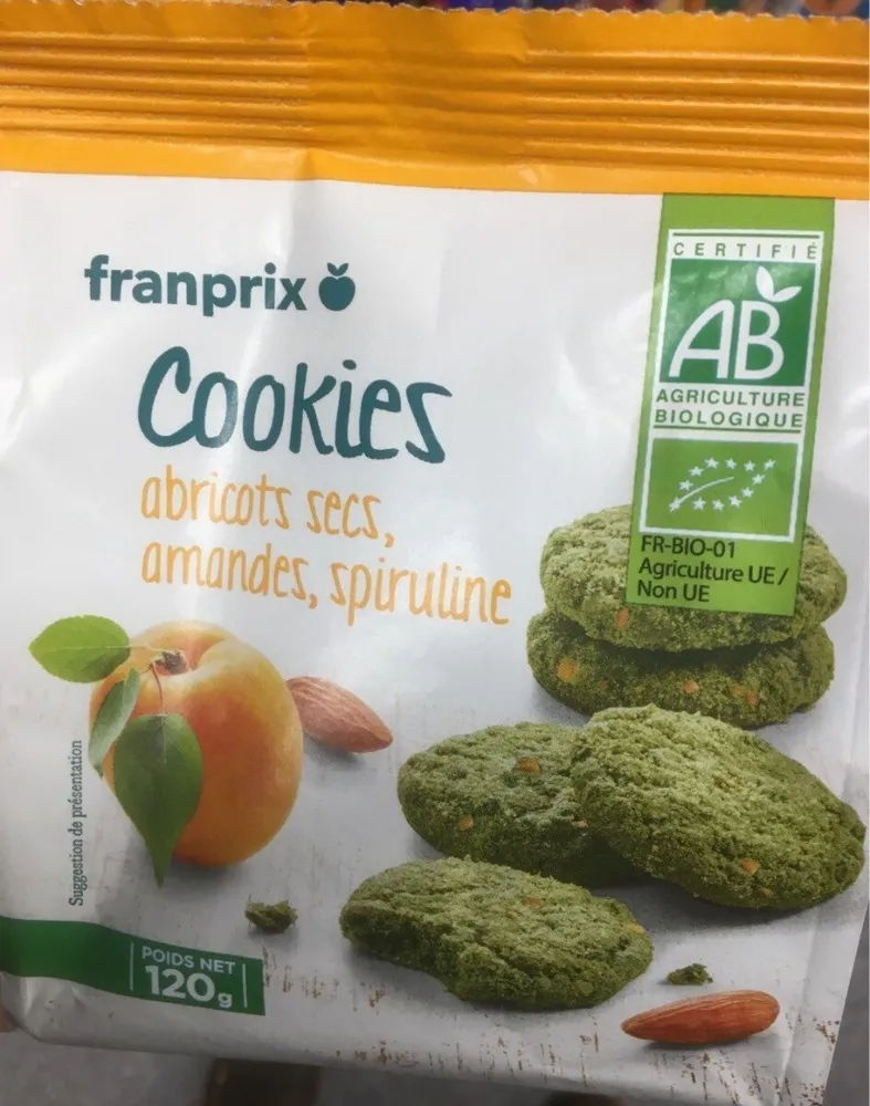 Cookies abricots secs amandes spiruline