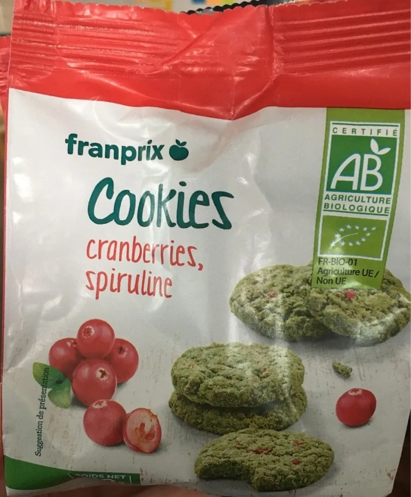 Mini cookies cranberries et spiruline