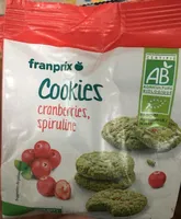 Mini cookies cranberries et spiruline