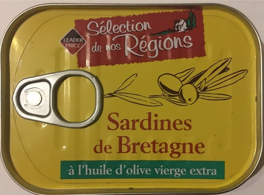Sardines de Bretagne à l'huile d'olive vierge extra, Sélection Régions