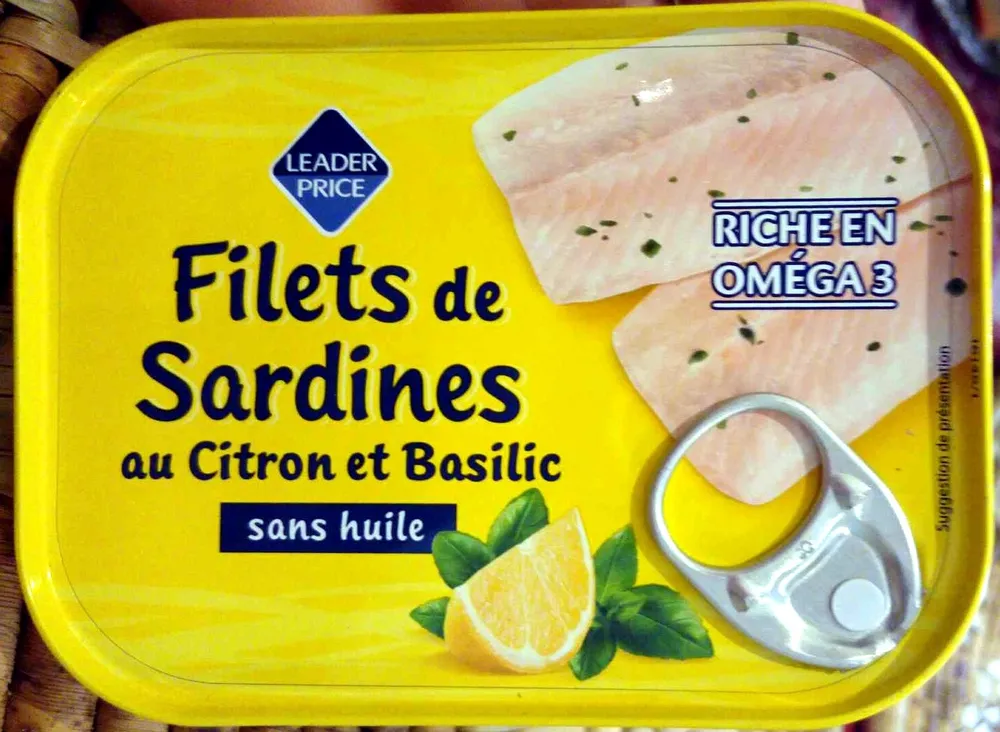 Filets de Sardines au Citron et Basilic sans huile