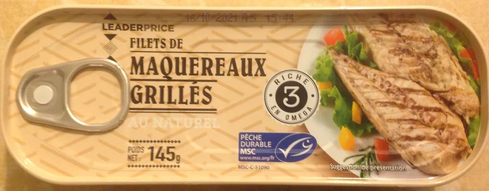 Filet de maquereaux grillés au naturel