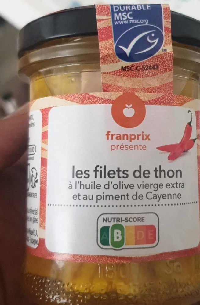 Les filets de thon à l'huile olive et au piment de Cayenne