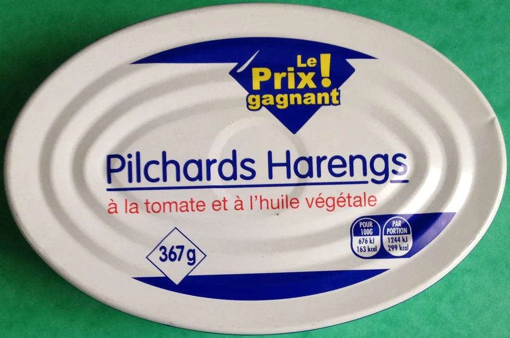 Pilchards Harengs à la tomate et à l'huile végétale