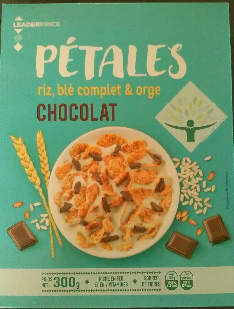 Pétales de riz blé complet & orge chocolat