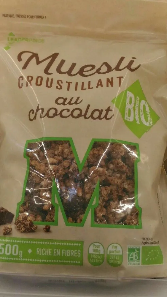 Muesli croustillant au chocolat