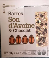 Barres son d'avoine et chocolat