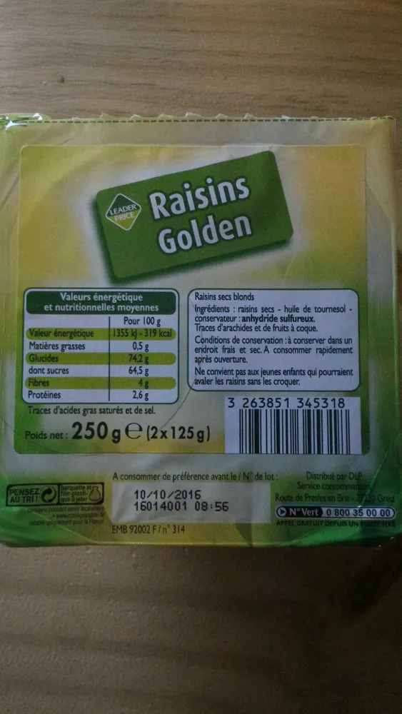 Raisins Golden