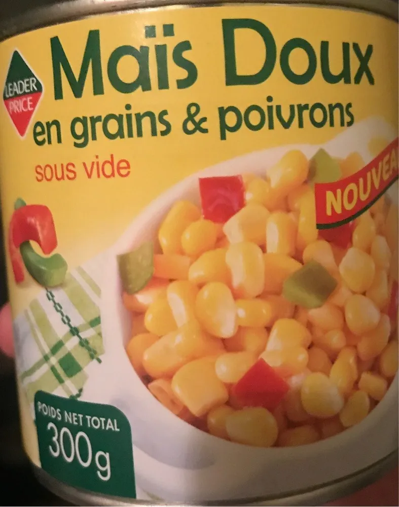 Maïs doux en grain & poivrons
