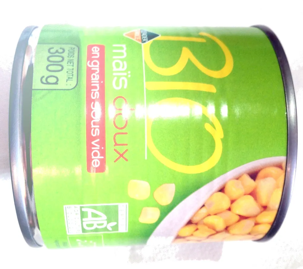 Maïs doux en grain sous vide bio