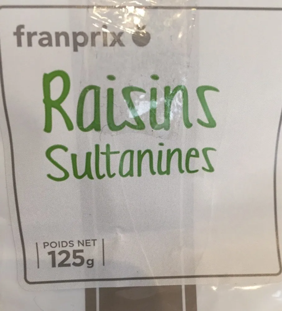 Raisins sultanines