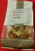 Melanges amandes, ananas, papaye