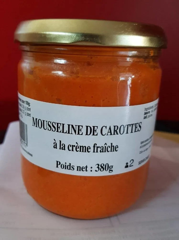 Mousseline de carottes à la crème fraîche