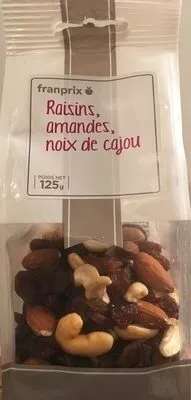 Raisins, amandes, noix de cajou