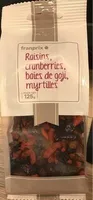 Raisins, cranberries, baies de goji, myrtilles