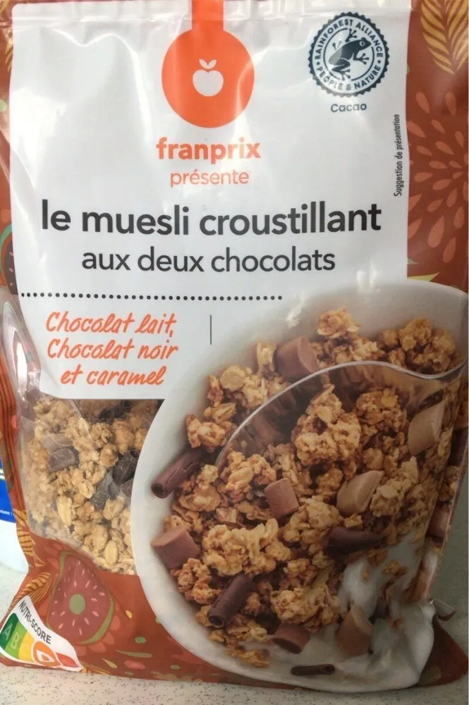 Le muesli croustillant aux deux chocolats