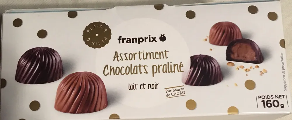 Assortiment chocolats praliné